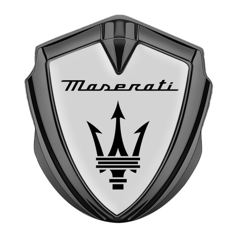 Maserati Bodyside Badge Self Adhesive Graphite Grey Base Black Trident
