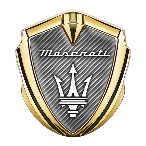 Maserati Fender Metal Emblem Badge Gold Light Carbon White Trident
