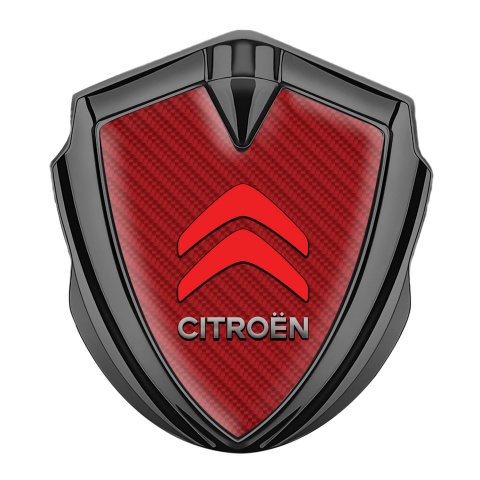 Citroen Emblem Auto Zeichen Graphit Tonfarbe Rote Carbon Mit Rote Logo Design