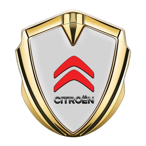 Citroen Emblem Aufkleber Autozubehor Goldtonfarbe mit Grau basis Rote Logo Design