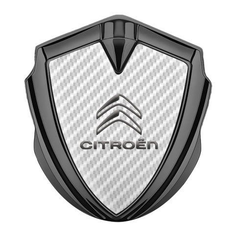 Citroen Emblem Abzeichen Graphit Tonfarbe Weiss Kohlenstoff Version