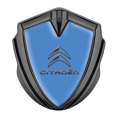 Citroen Emblem Abzeichen selbstklebend Graphit Tonfarbe Blau Hintergrund Grau Logo Stil