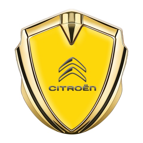 Citroen Emblem Aufkleber Autozubehor Goldtonfarbe Gelb Fundament Grau Logo Stil