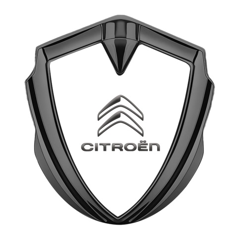 Citroen Abzeichen selbstklebend Graphit Tonfarbe Weiss Fundament Grau Logo design