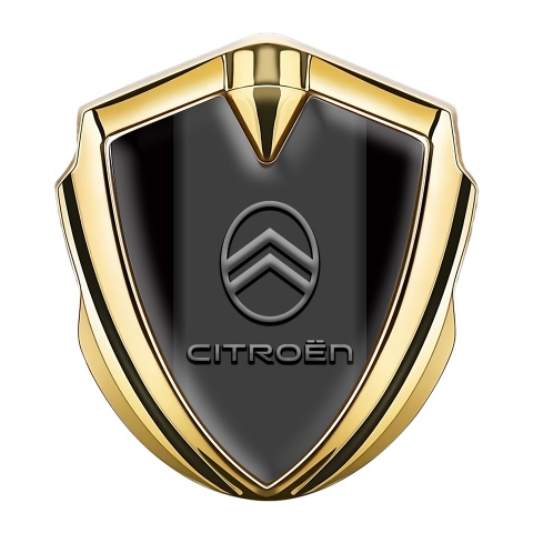 Citroen Emblem Auto Zeichen Goldtonfarbe Schwarz Hintergrund mit Neues Design Logo