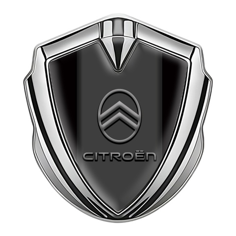 Citroen Emblem Auto Zeichen Silbertonfarbe Schwarz Hintergrund mit Neues Design Logo
