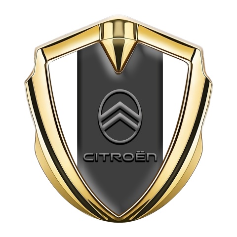Citroen Emblem Aufkleber Autozubehor Goldtonfarbe Weiss Basis und Neues Design Logo