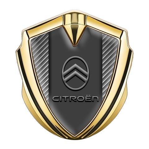 Citroen Seitenflugel Emblem Aufkleber Goldtonfarbe mit Kohlenstoff Basis Version