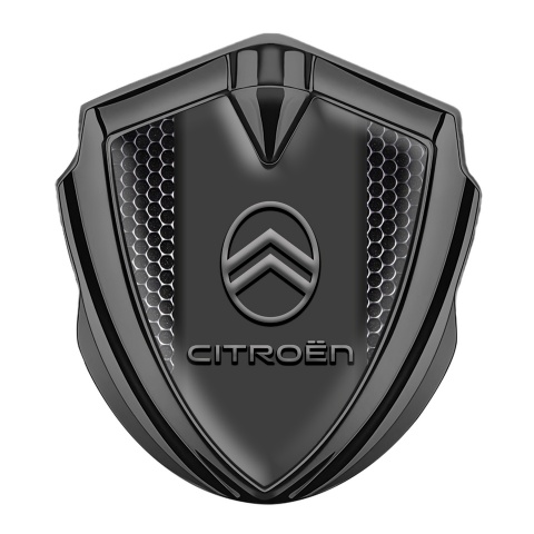 Citroen Emblem Abzeichen Graphit Tonfarbe Perforierter Stahl Version