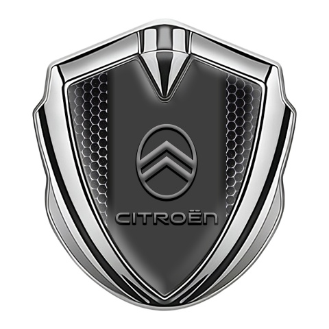 Citroen Emblem Abzeichen Silbertonfarbe Perforierter Stahl Version