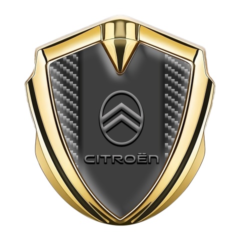 Citroen Emblem Aufkleber Autozubehor Goldtonfarbe mit Dunkles Carbon Version
