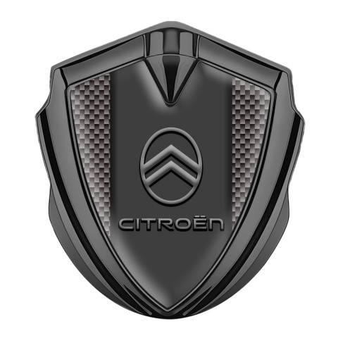 Citroen Selbstklebendes Metallaufkleber Emblem Graphit Tonfarbe mit Braun Carbon Version