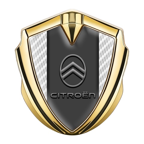 Citroen Seitenflugel Emblem Aufkleber Goldtonfarbe Weiss Carbon Version