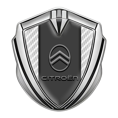 Citroen Seitenflugel Emblem Aufkleber Silbertonfarbe Weiss Carbon Version