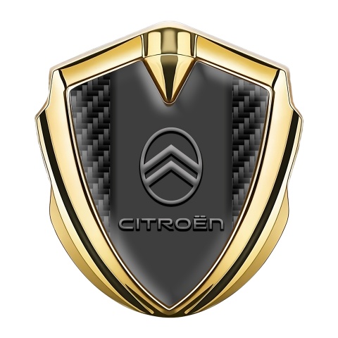 Citroen Abzeichen selbstklebend Goldtonfarbe Schwarz Kohlenstoff Version