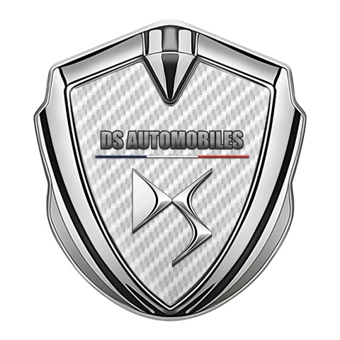 Citroen DS Emblem Logo Schriftzug Aufkleber Silbertonfarbe Weiss carbon Variante