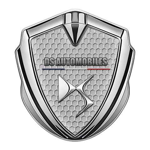 Citroen DS Trunk Emblem Badge Silver Honeycomb Template French Flag