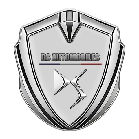 Citroen DS Bodyside Metal Badge Silver Grey Template French Flag