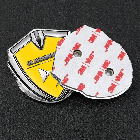 Citroen DS Tuning Emblem Self Adhesive Silver Yellow Base French Flag