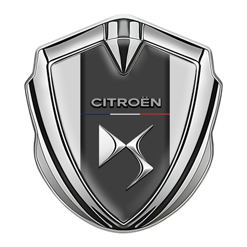 Citroen DS Trunk Metal Emblem Silver Grey Base Chrome Logo Effect