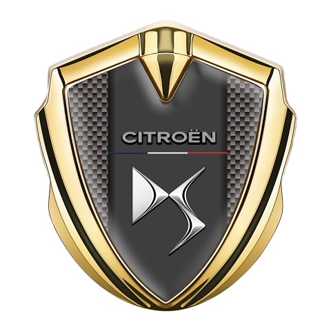 Citroen DS Self Adhesive Bodyside Emblem Gold Brown Carbon Effect
