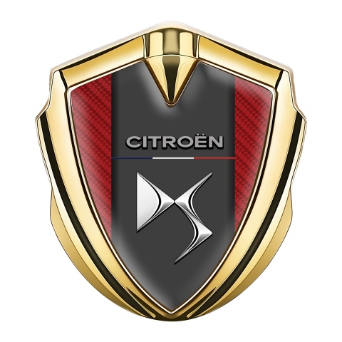 Citroen Fender Metal Emblem Badge Gold Red Carbon Chrome Effect
