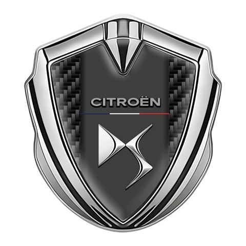 Citroen Bodyside Badge Self Adhesive Silver Black Carbon Chrome Effect