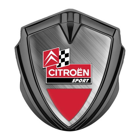 Citroen Sport Bodyside Badge Self Adhesive Graphite Brushed Racing Design