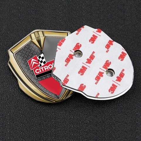 Citroen Sport Fender Emblem Badge Gold Racing Design Torn Design