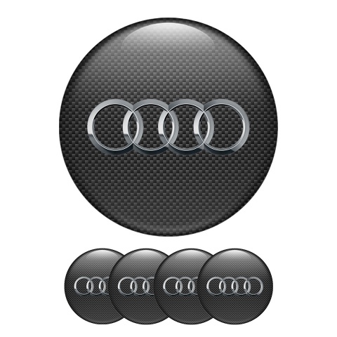Audi Silicone Stickers Center Hub New Style Carbon