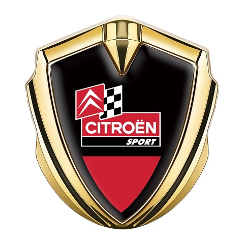 Citroen Sport Bodyside Badge Self Adhesive Gold Black Base Racing Flag