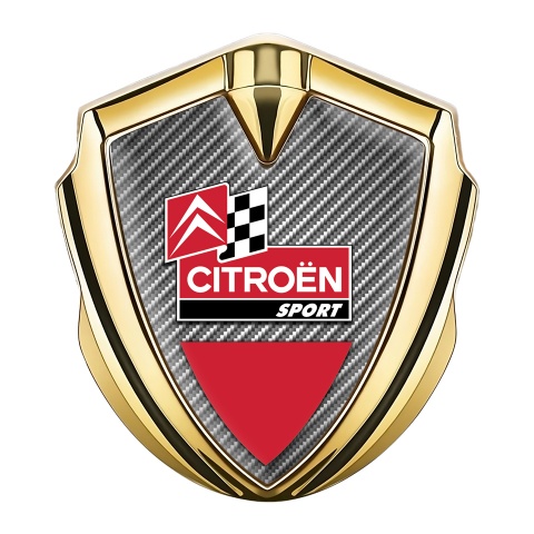 Citroen Sport Trunk Emblem Badge Gold Light Carbon Base Racing Design
