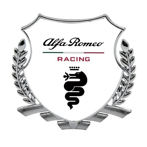 Alfa Romeo Racing Bodyside Emblem Badge Silver White Black Logo Edition