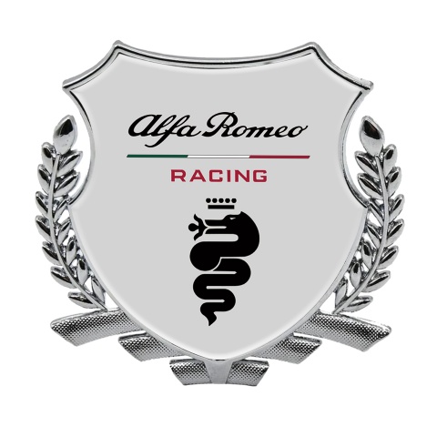 Alfa Romeo Racing Bodyside Emblem Badge Silver Grey Black Logo Edition