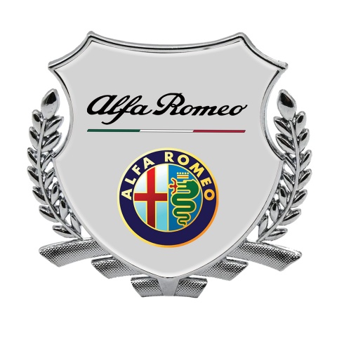 Alfa Romeo Tuning Badge Self Adhesive Silver Grey Base Color Design