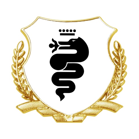 Alfa Romeo Bodyside Badge Self Adhesive Gold White Base Serpent Logo