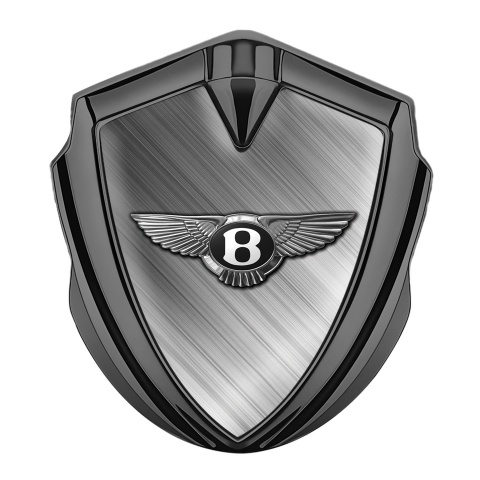 Bentley Emblem Abzeichen selbstklebend Graphit Tonfarbe mit Geburstetes Aluminium und Klassisch Logo