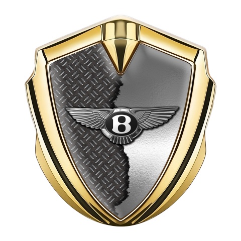 Bentley Emblem Auto Zeichen Goldtonfarbe mit 3D Hintergrund Design
