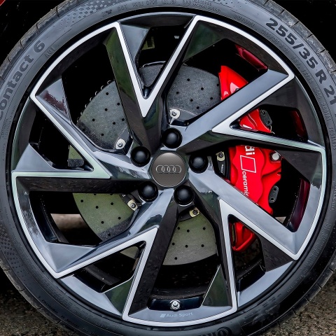 Audi Wheel Center Cap Domed Stickers Retro Carbon