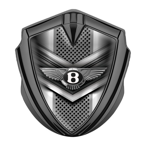 Bentley Emblem Abzeichen selbstklebend Graphit Tonfarbe mit V Form Element Basis Design