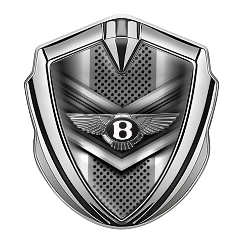 Bentley Emblem Abzeichen selbstklebend Silbertonfarbe mit V Form Element Basis Design