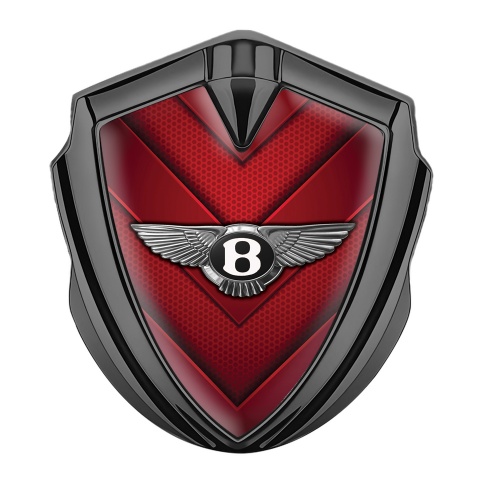 Bentley Emblem Auto Zeichen Graphit Tonfarbe mit Rote V Form Elemente und Klassisch Logo Stil