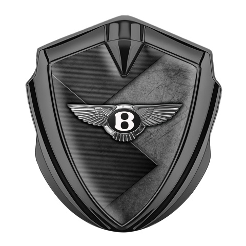Bentley Emblem Logo Schriftzug Aufkleber Graphit Tonfarbe mit Grau Schwarz Basis Textur