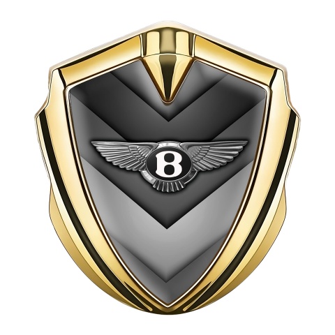 Bentley Seitenflugel Emblem Aufkleber Goldtonfarbe mit Grau V Form Panels Design