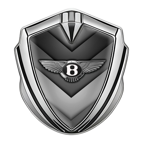Bentley Seitenflugel Emblem Aufkleber Silbertonfarbe mit Grau V Form Panels Design