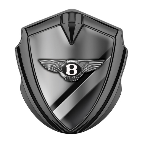 Bentley Abzeichen selbstklebend Graphit Tonfarbe mit Diagonale Metallelemente Basis und Klassisch Logo