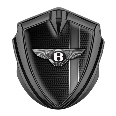 Bentley Emblem Auto Zeichen Graphit Tonfarbe Schwarz Carbon mit Grau Band