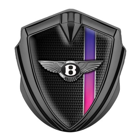 Bentley Emblem Aufkleber Autozubehor Graphit Tonfarbe Schwarz Kohlenstoff mit Lila Band Stil