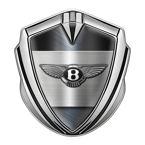 Bentley Emblem Abzeichen selbstklebend Silbertonfarbe mit Metall design Basis