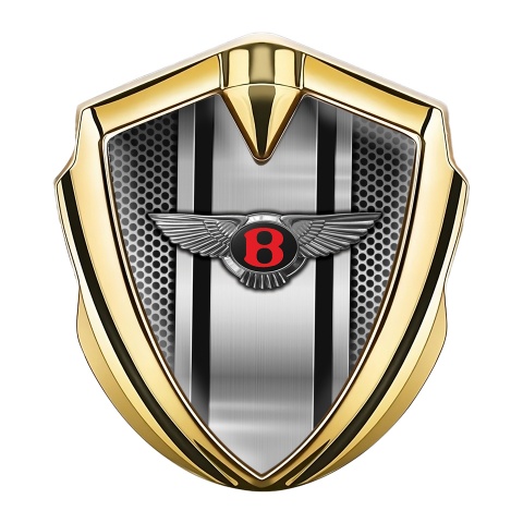 Bentley Emblem Abzeichen selbstklebend Goldtonfarbe Metall Gitter mit Metal Panel Design